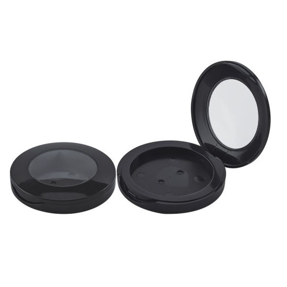 What are the characteristics of the design of the powder eye shadow box?